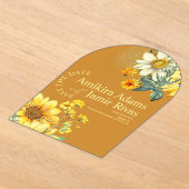 Terracotta Zonnebloemen Wildbloemen Bohemian Bruil Acryl Uitnodigingen (Laagn)
