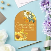 Terracotta Zonnebloemen Wildbloemen Bohemian Bruil Acryl Uitnodigingen (Insitu (Huwelijk))