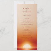 Terracotta zonsondergang huwelijksceremonie progra kaart (Voorkant)