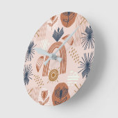 Terracotta Zonsopgang: Boho Harmonie, Roze Roze Ronde Klok (Hoek)