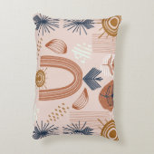 Terracotta Zonsopgang: Boho Harmony, Blush Pink Accent Kussen (Achterkant (Verticaal))