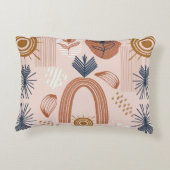 Terracotta Zonsopgang: Boho Harmony, Blush Pink Accent Kussen (Achterkant)