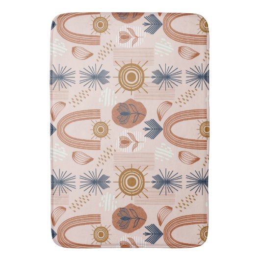 Terracotta Zonsopgang: Boho Harmony, Blush Pink Badmat (Voorkant Verticaal)