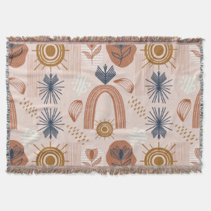 Terracotta Zonsopgang: Boho Harmony, Blush Pink Deken
