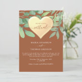 Terracotta Zoom Wedding Invitation Kaart (Staand voorkant)