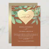 Terracotta Zoom Wedding Invitation Kaart (Voorkant / Achterkant)