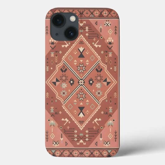 Terracotta Zuidwesterse Tribale Geometrische Kunst Case-Mate iPhone Case (Achterkant)