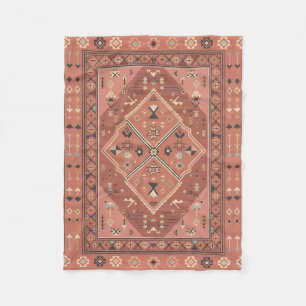 Terracotta Zuidwesterse Tribale Geometrische Kunst Fleece Deken