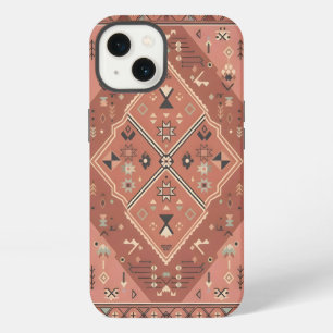Terracotta Zuidwesterse Tribale Geometrische Kunst iPhone 13 Hoesje