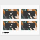 Terracotta, Zwart abstract geschilderd minimal mod Rechthoekige Sticker (Vel)