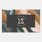 Terracotta, Zwart abstract geschilderd minimal mod Rechthoekige Sticker (Voorkant)