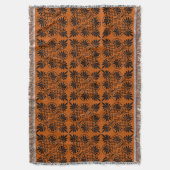 Terracotta Zwart Oudgrieks Meander Patroon Deken (Voorkant Verticaal)