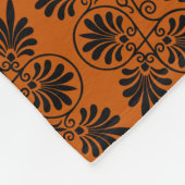 Terracotta Zwart Oudgrieks Meander Patroon Fleece Deken (Hoek)