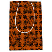 Terracotta Zwart Oudgrieks Meander Patroon Medium Cadeauzakje (Voorkant)