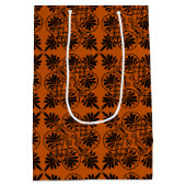 Terracotta Zwart Oudgrieks Meander Patroon Medium Cadeauzakje (Achterkant)