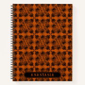 Terracotta Zwart Oudgrieks Meander Patroon Notitieboek (Voorkant)