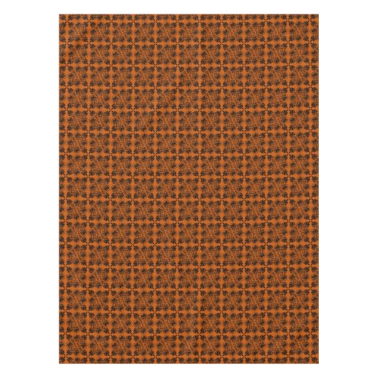 Terracotta Zwart Oudgrieks Meander Patroon Tafelkleed (Voorkant)