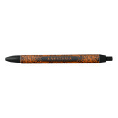 Terracotta Zwart Oudgrieks Meander Patroon Zwarte Inkt Pen (Voorkant)