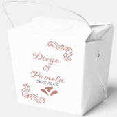 Terracotta zwart rustiek Spaans bruidspaar Bedankdoosjes (Achterkant)