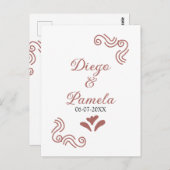 Terracotta zwart rustiek Spaans bruidspaar Briefkaart (Voorkant / Achterkant)