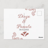 Terracotta zwart rustiek Spaans bruidspaar Briefkaart (Achterkant)