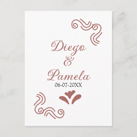 Terracotta zwart rustiek Spaans bruidspaar Briefkaart (Voorkant)