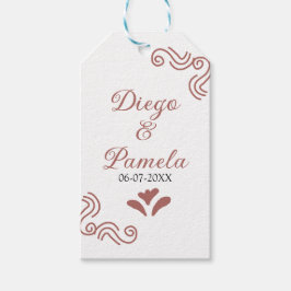 Terracotta zwart rustiek Spaans bruidspaar Cadeaulabel