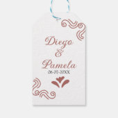 Terracotta zwart rustiek Spaans bruidspaar Cadeaulabel (Achterkant)