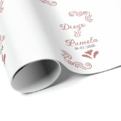 Terracotta zwart rustiek Spaans bruidspaar Cadeaupapier (Rol Hoek)