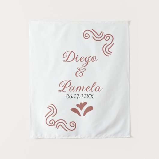 Terracotta zwart rustiek Spaans bruidspaar en Wandkleed (Voorkant)