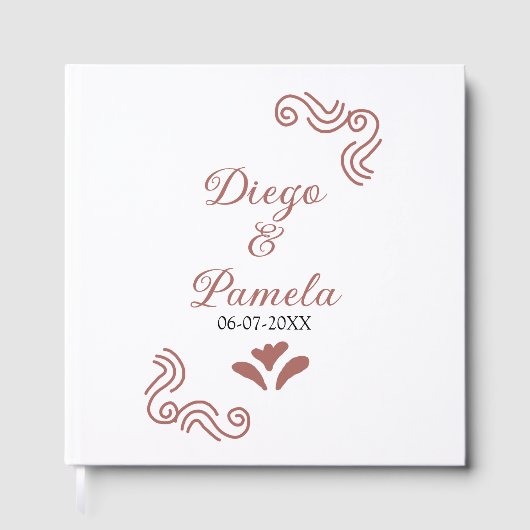 Terracotta zwart rustiek Spaans bruidspaar Gastenboek (Voorkant)