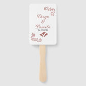 Terracotta zwart rustiek Spaans bruidspaar Handwaaier (Achterkant)