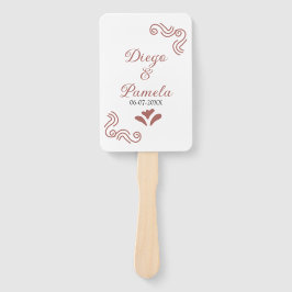 Terracotta zwart rustiek Spaans bruidspaar Handwaaier