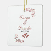 Terracotta zwart rustiek Spaans bruidspaar Keramisch Ornament (Links)