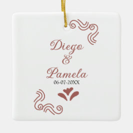 Terracotta zwart rustiek Spaans bruidspaar Keramisch Ornament