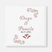 Terracotta zwart rustiek Spaans bruidspaar Magneet (Voorkant)