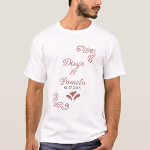 Terracotta zwart rustiek Spaans bruidspaar T-shirt