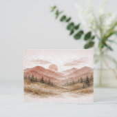 Terracottaberglandschap dennenbos briefkaart (Staand voorkant)
