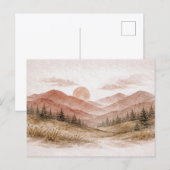 Terracottaberglandschap dennenbos briefkaart (Voorkant / Achterkant)