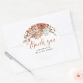 Terracottal Herfst Herfst Bloemen Dank u wel Ronde Sticker (Envelop)