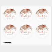 Terracottal Herfst Herfst Bloemen Dank u wel Ronde Sticker (Vel)