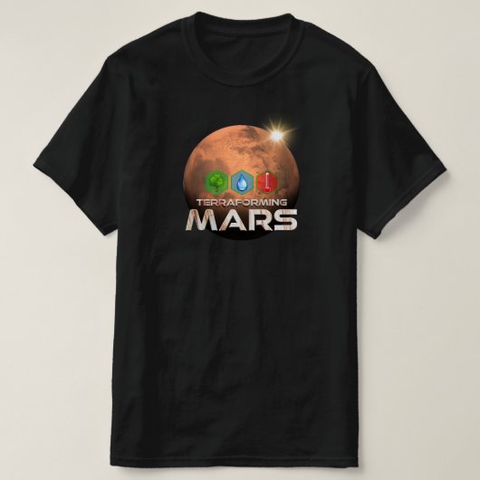 Terraforming Mars 3 Hex Design T-shirt (Design voorkant)