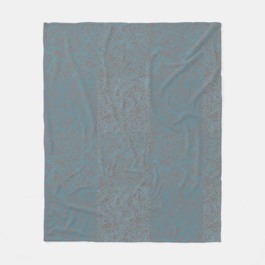 Terrain Pattern Blue 01bx4 Grey BG Fleece Deken (Voorkant)
