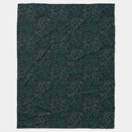 Terrain Pattern Green 01bx4.Black Fleece Deken