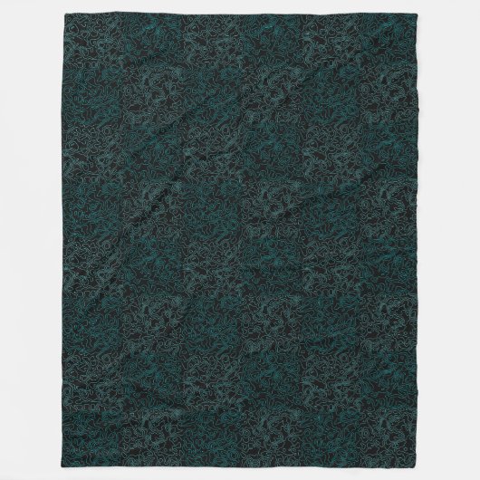Terrain Pattern Green 01bx4.Black Fleece Deken (Voorkant)