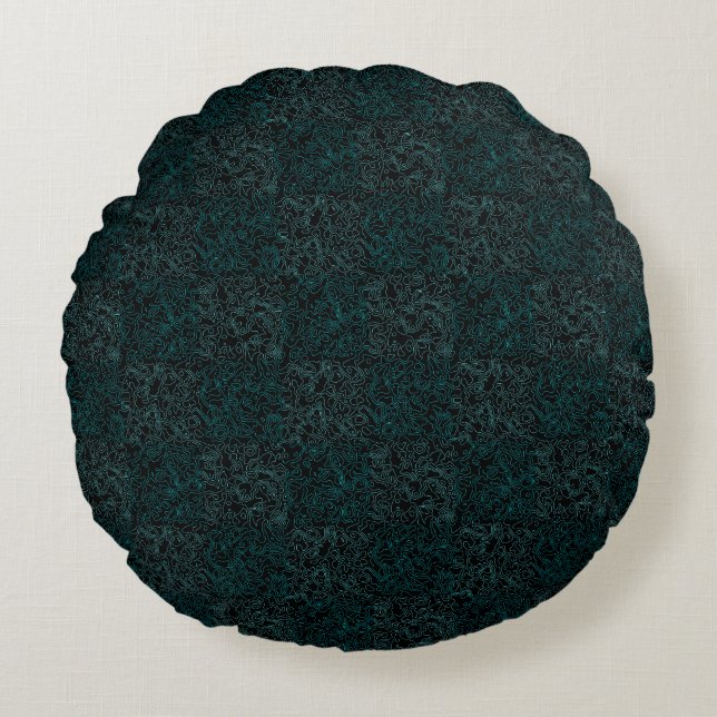 Terrain Pattern Green 01bx4.Black Rond Kussen (Voorkant)