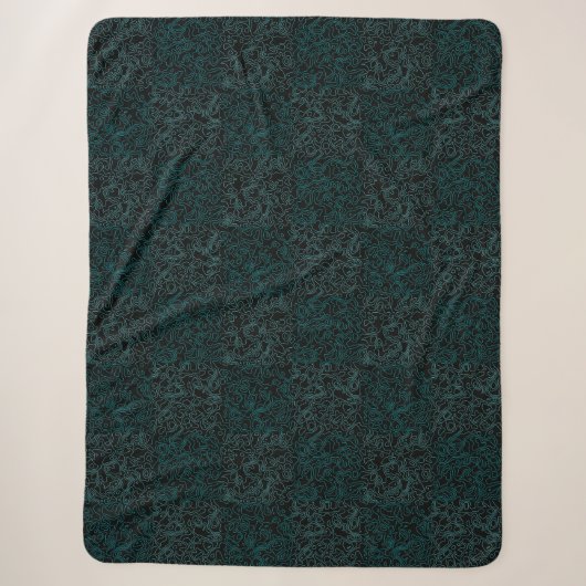 Terrain Pattern Green 01bx4.Black Sherpa Deken (Voorkant)