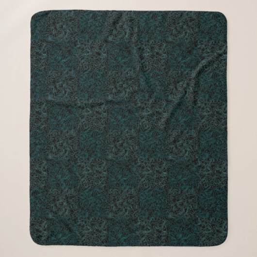 Terrain Pattern Green 01bx4.Black Sherpa Deken (Voorkant)