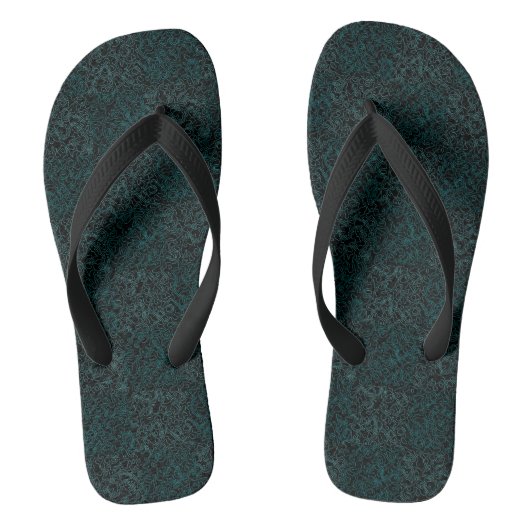Terrain Pattern Green 01bx4.Black Teenslippers (Voetbed)