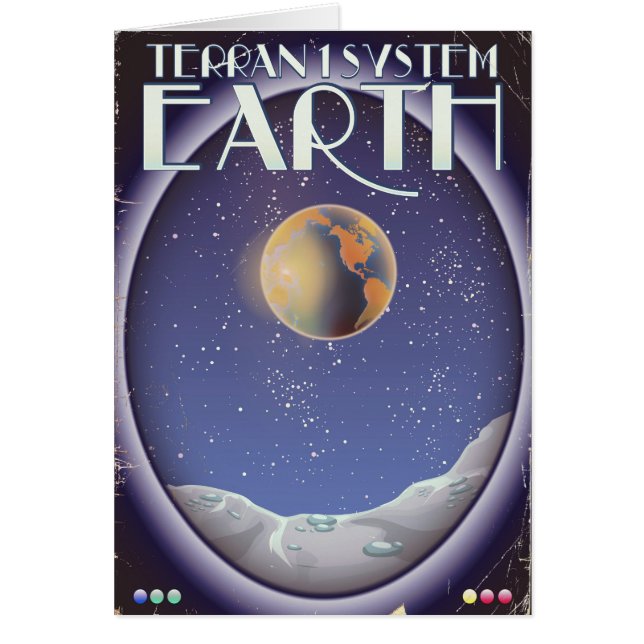Terran 1 Systeem Aarde sciencefiction-reisposter (Voorkant)